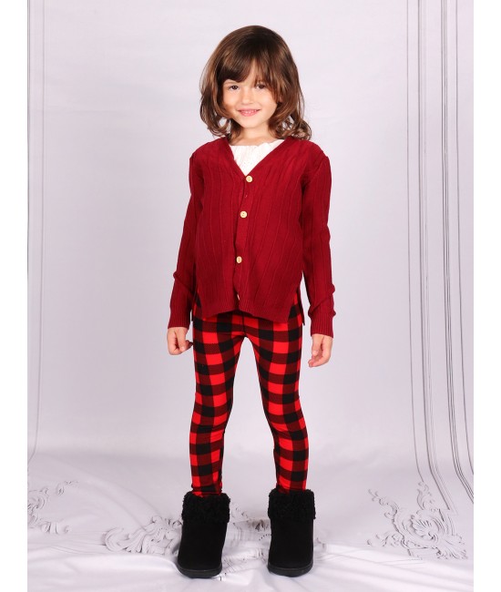 Kids Solid Colour Button Sweater